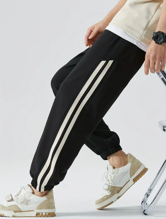 Drip Duo Striped Black Baggy Track Pant